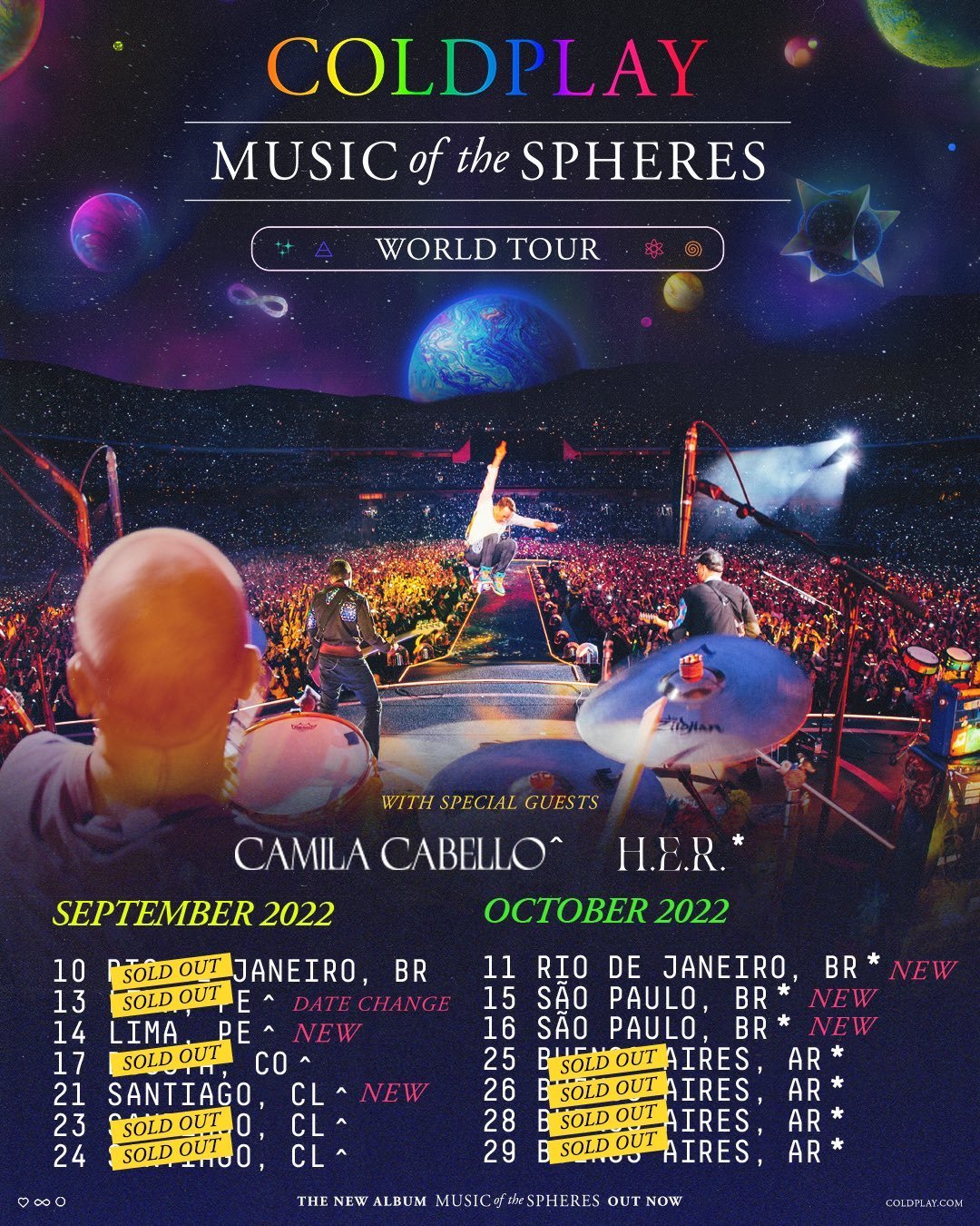 Coldplay anuncia shows em São Paulo e Rio de Janeiro, em Outubro