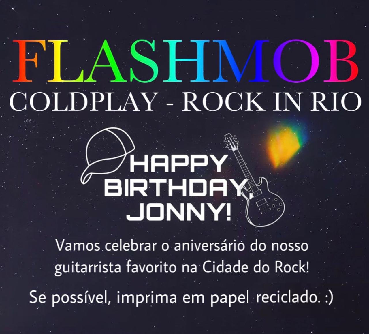 Flashmob em colaboração com fãs clubes do Coldplay, para os shows da banda  no Brasil